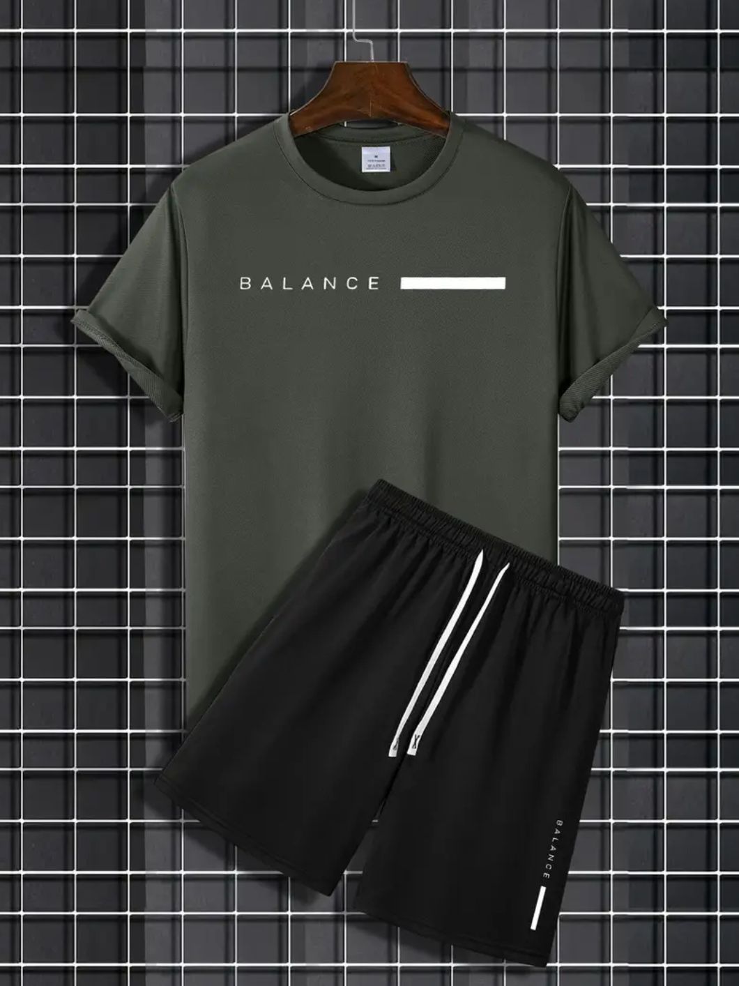 Balance Men's Summer Tracksuit - Casual T-Shirt and Shorts Set for Men