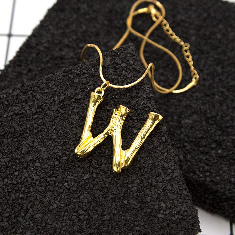 Sindlan Big Initial Letter Necklace 