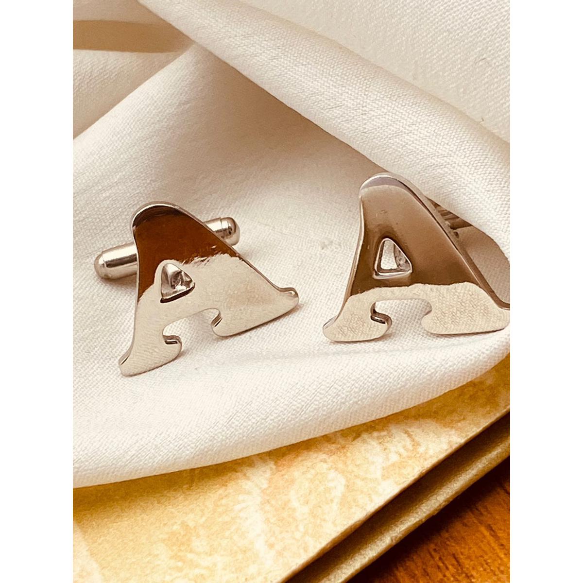 Cufflinks for Men | Initial Letter Cufflinks | A-Z Cufflinks | Alphabets Cufflinks | With Box | Shirt Button Clip Accessories