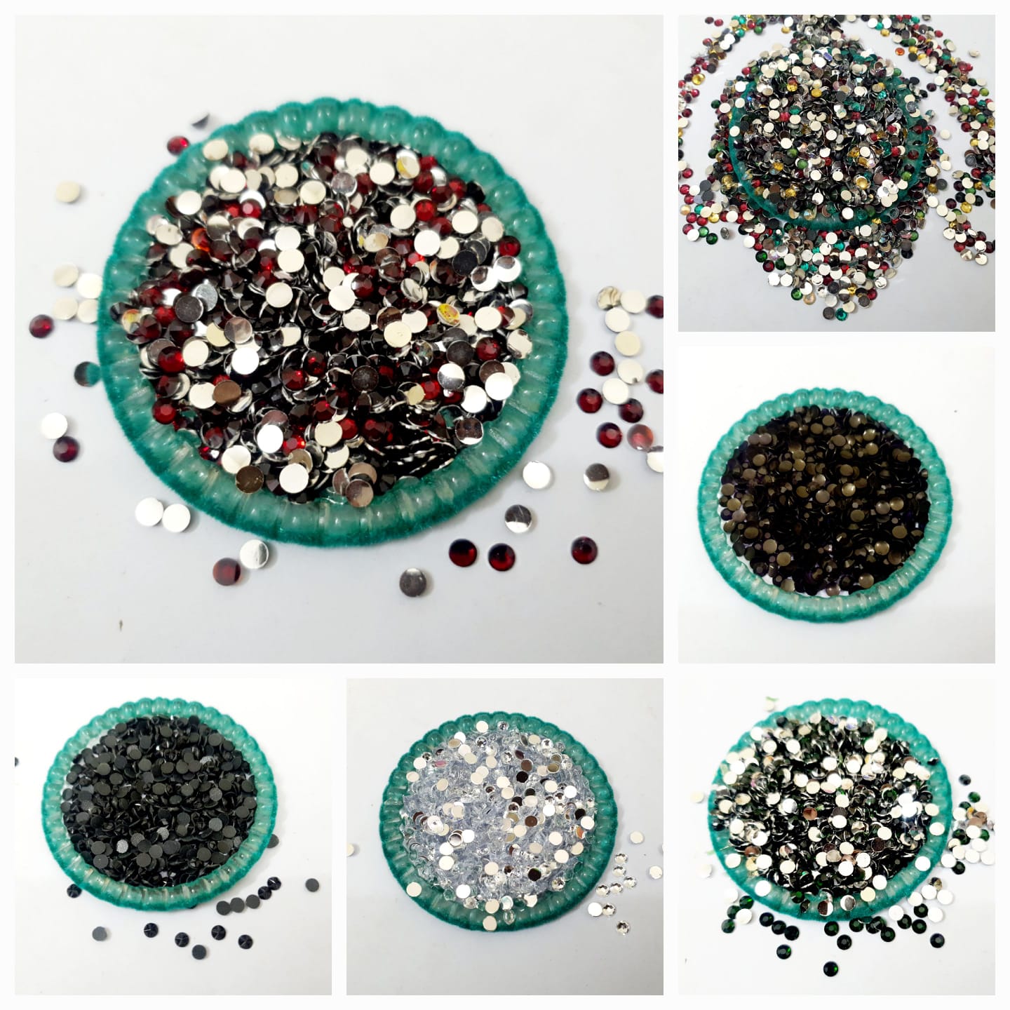 300 Plus Pcs Shiny Kundan Beads DIY Sewing Craft Sets Small Size 4mm Resins