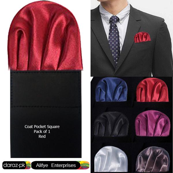 Pocket Square Handkerchief Red Coluor 