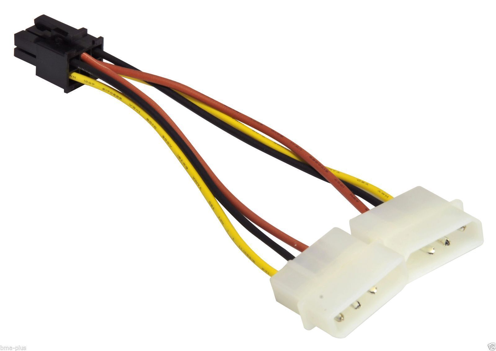 Dual Molex 4-pin to 6-pin PCI Express (PCI-e) Power Adapter Cable for Graphics Card Genuine Branded