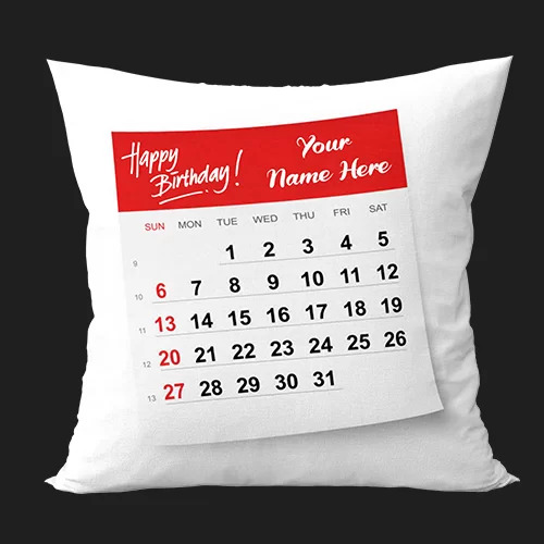 Customized Calendar Cushion with Name and Photo Stylish Design Premium Quality Pillow Cover