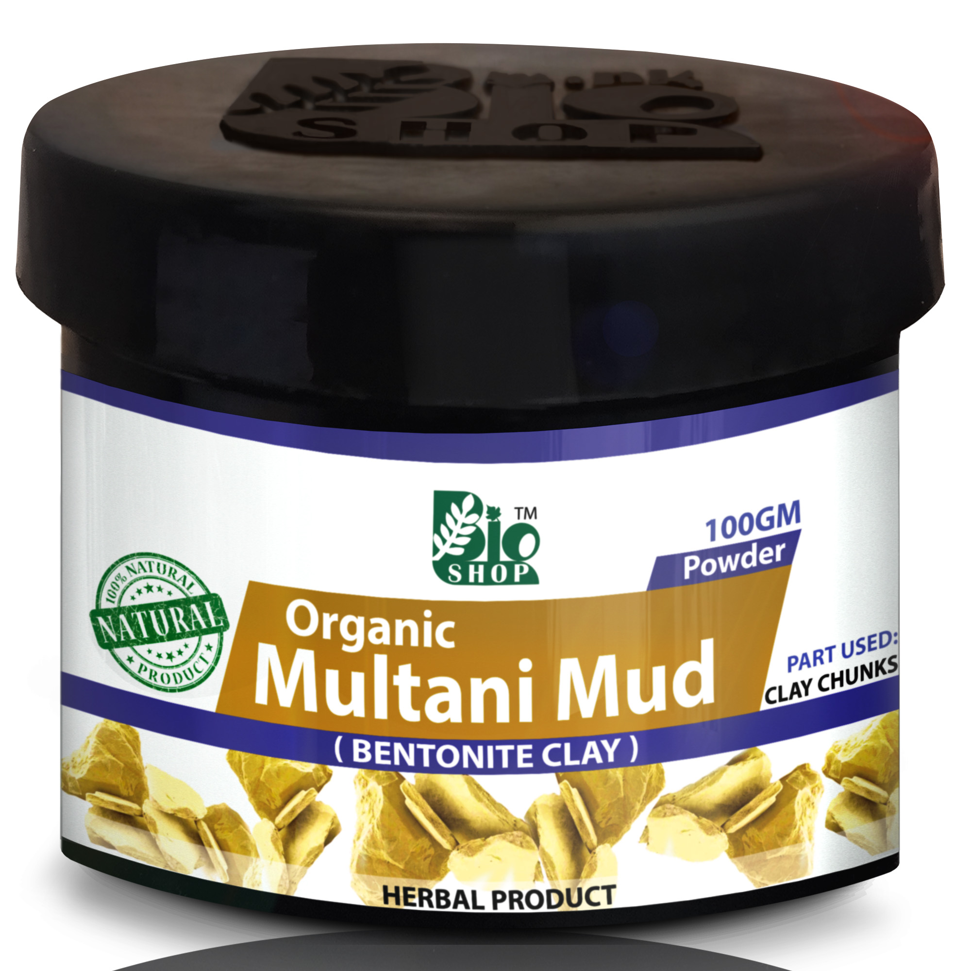 Bio Shop™ Multani Mitti Organic Multani Mud Fine Powder Face Pack Multani Matti Powder 100