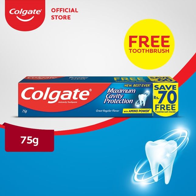 Colgate Maximum Cavity Protection Toothpaste 75g Brush Pack