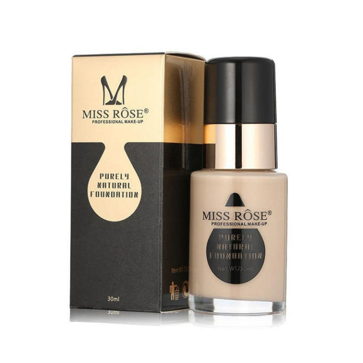 Miss R Waterproof Moisturizing Oil Free Full Coverage Deep Whitener Liquid Foundation 30Ml All Colour available