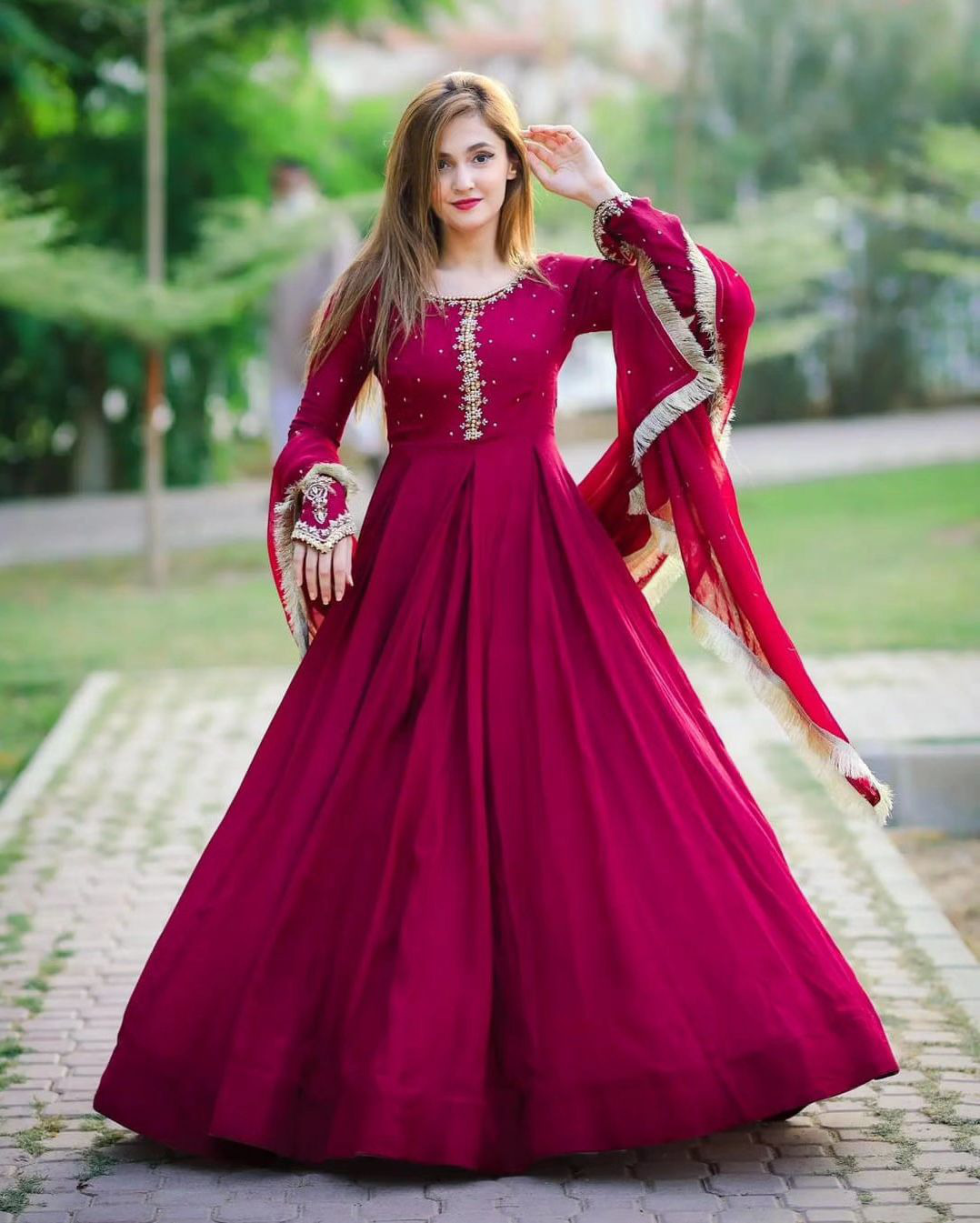 Buy red chiffon dresses Online at Best Price in Pakistan - Daraz.pk