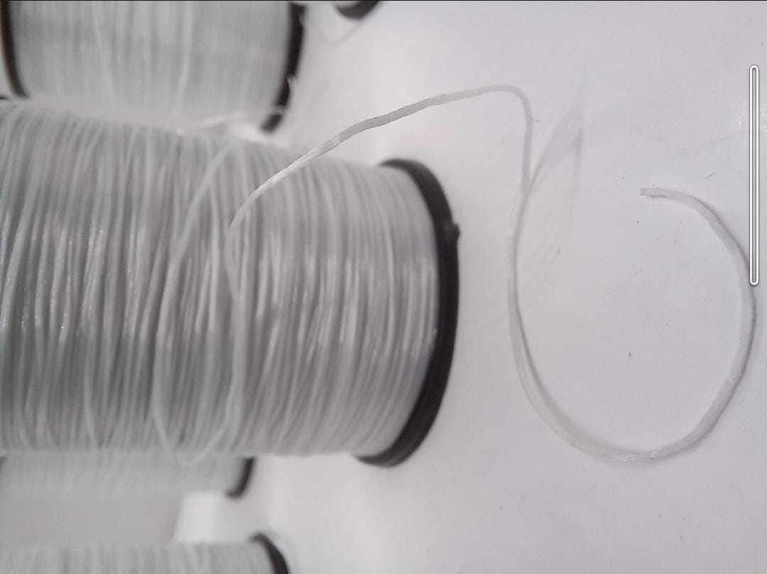White Stretchy Elastic Cord Thread for Jewelry Making Beading Bracelet Stretchable Thread For Jewlery Making Nylon Thread For Bracelet Making Elastic String For Beading Jewelry Cord, Elastic Bracelet Rope Crystal Beading Cords By SAMS COLLECTION
