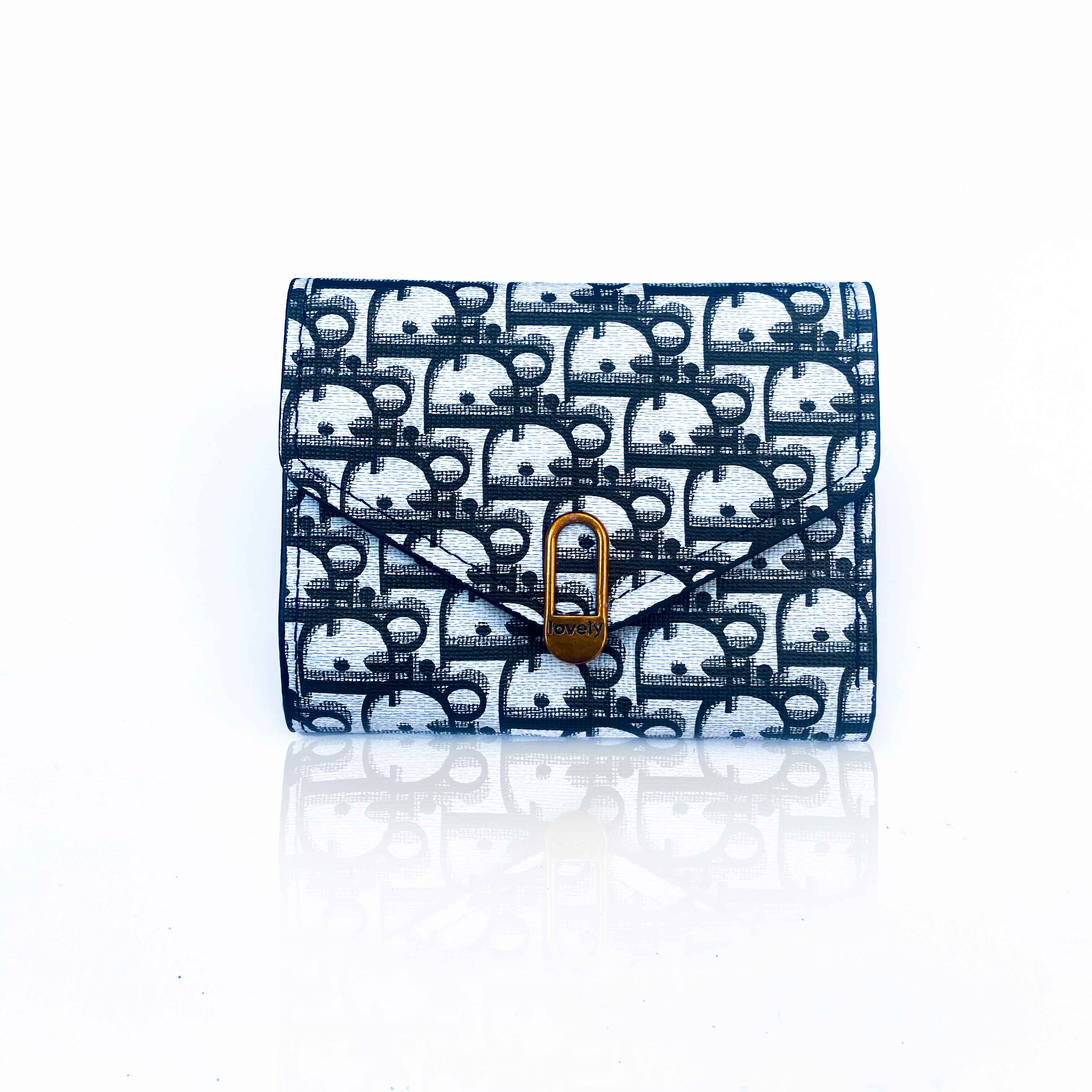 Korean Style Slim Trifold Faux Leather Wallet with Card Holder for Women