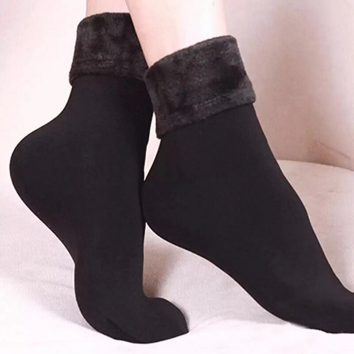 Ladies Wool Socks for Winter - Thermal, Soft Velvet Boots, Warm and Comfortable