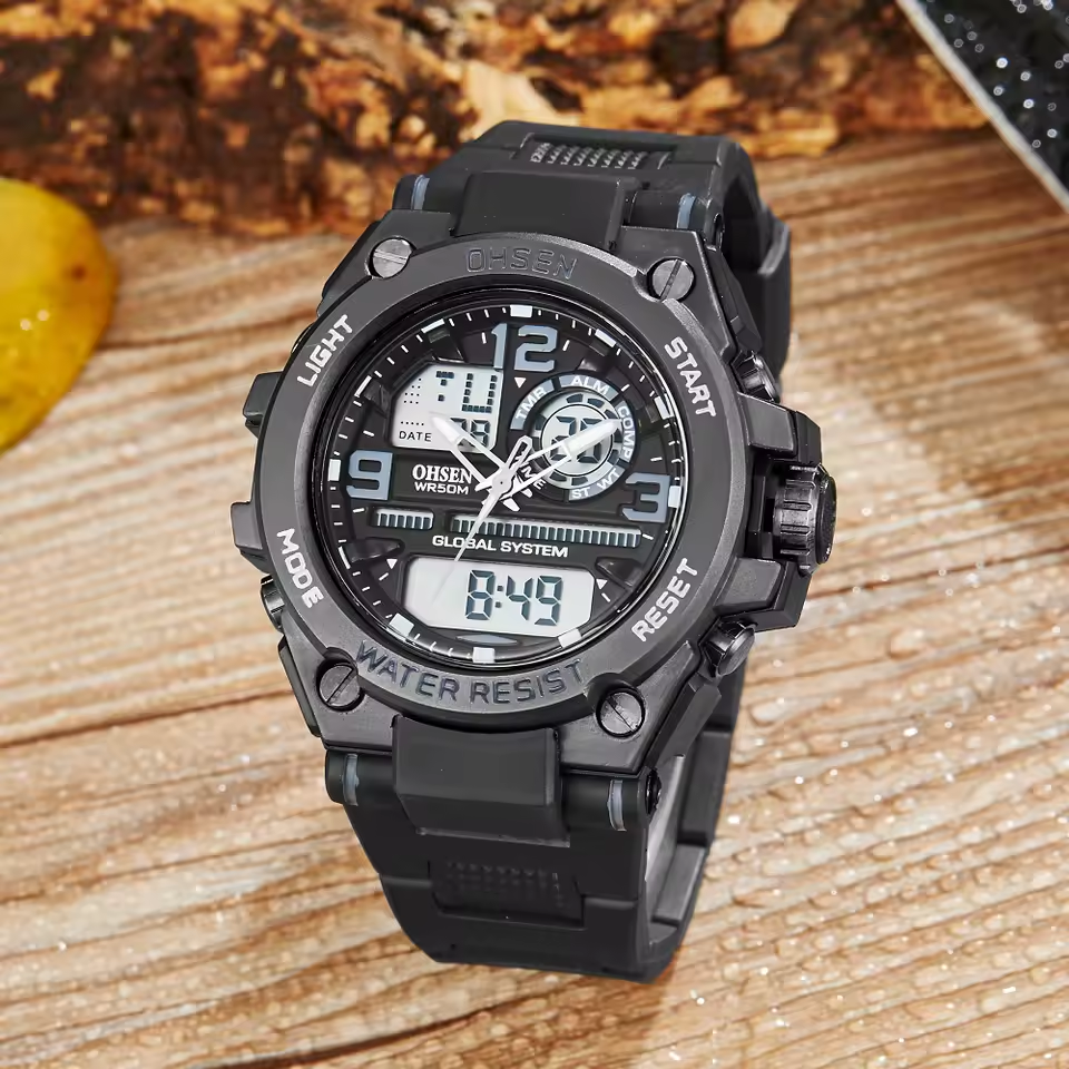 Sports Digital Watches Quartz Dual Display Waterproof Watch For Men