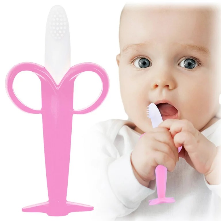 Baby Banana Teether With Suction Base Soothing Teething Toy For Infants, BPA-Free And Easy To Clean Banana Shape Silicone Baby Teether, Baby Teether Toy, Baby Accessories, Baby Silicone Banana Teether, Teether For Babies And Infants, Very Soft Banana
