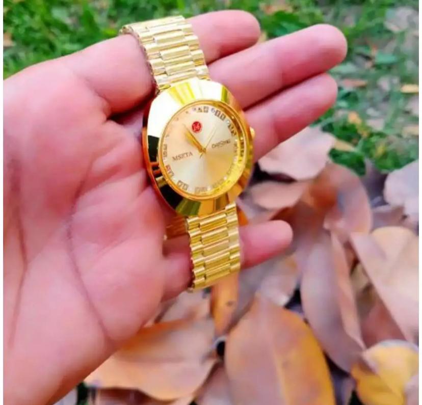 Luxury Gold Color Tourbillon Mechanical Waterproof Wrist Watch For Men's Gift For Family & Friends