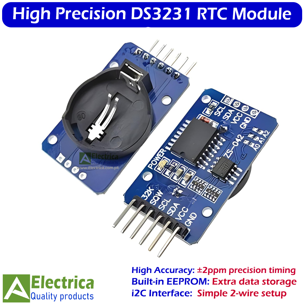 DS3231 Precision RTC Module with AT24C32 EEPROM I2C Real Time Clock for Arduino with Battery by Electrica
