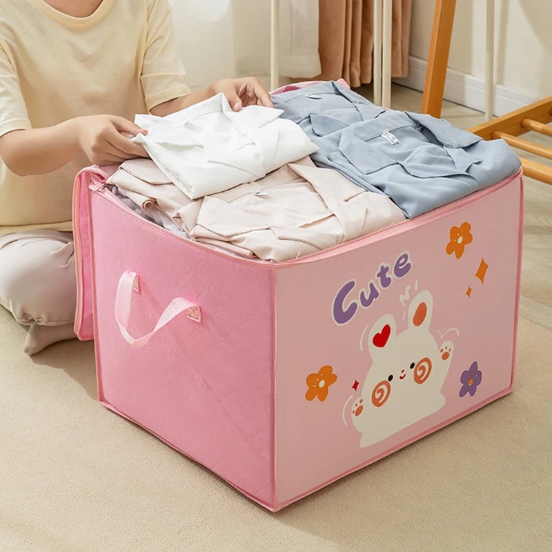 Hot Sales Home Storage Large Capacity Cartoon Quilt Storage Bag Thicken Waterproof Dustproof Clothes Toy Storage Box Tools
