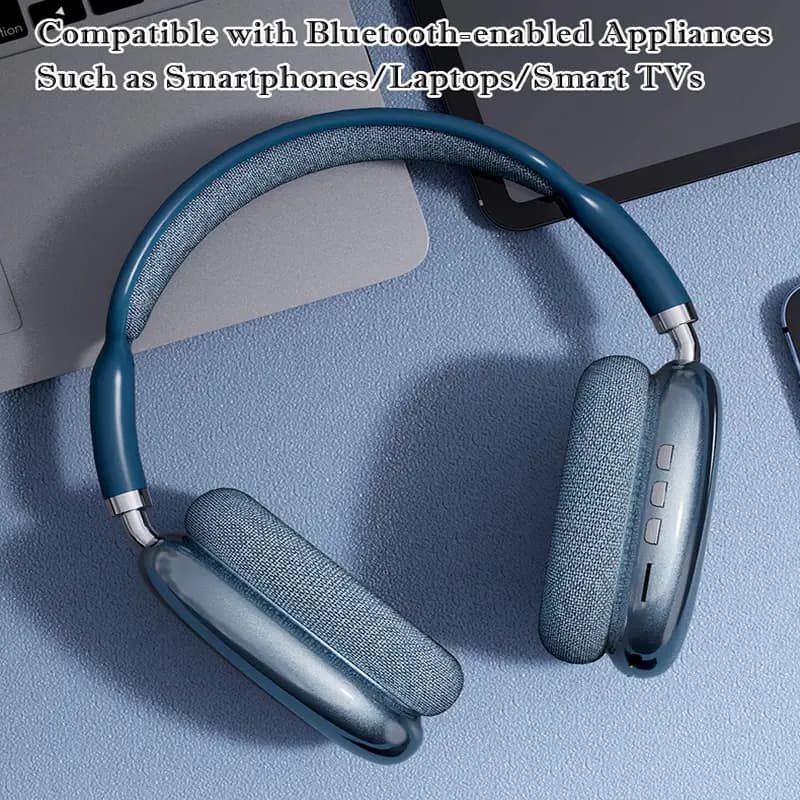T9 Wireless Bluetooth Headphones  Foldable Over-Ear Headset  Stereo Sound  Built-in Mic  Compatible with All Bluetooth Devices.