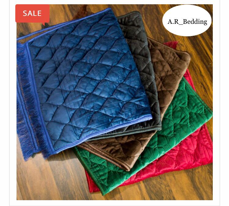 Velvet Foam Quilted Embossed Padded Jai Namaz Prayer Mat Janamaz