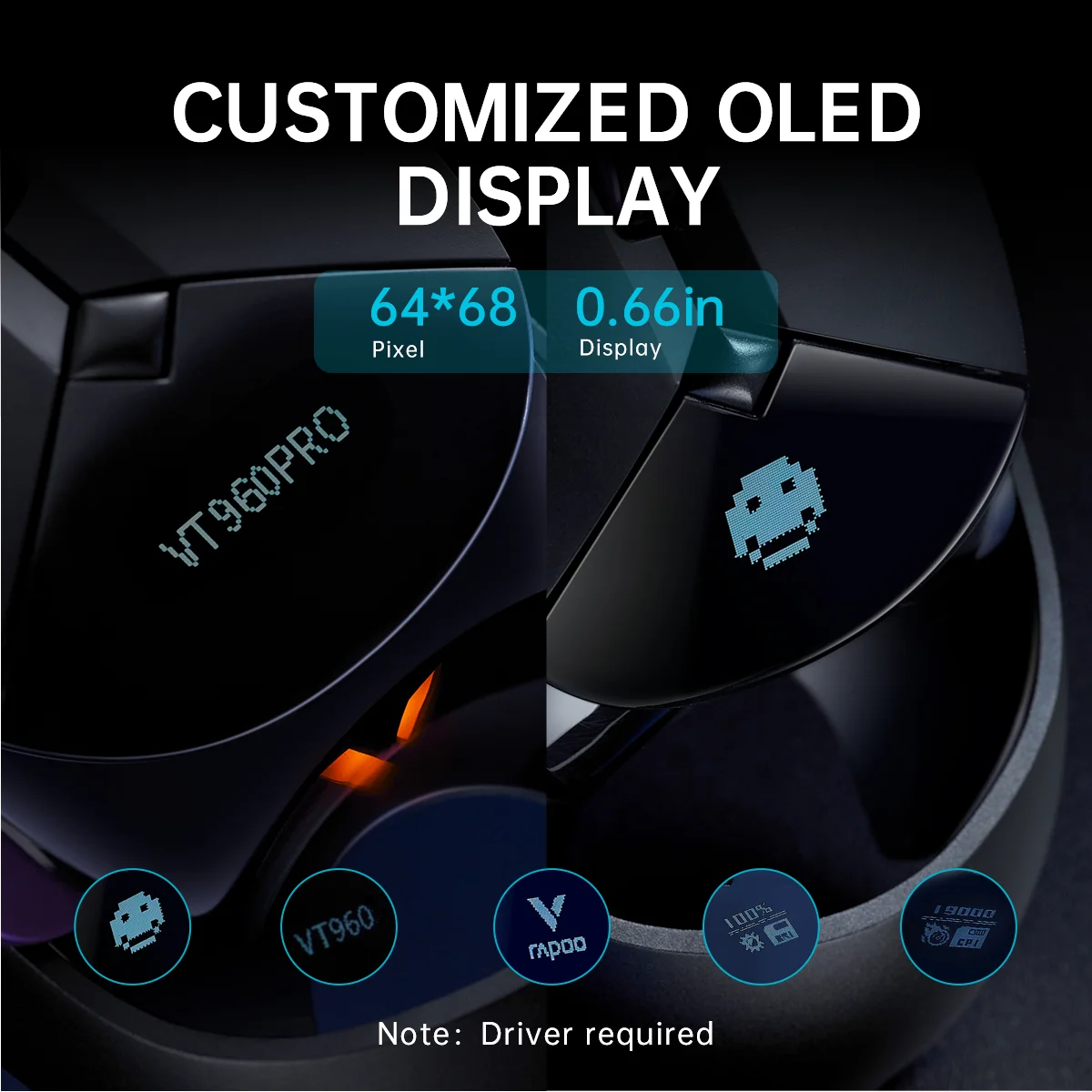 RAPOO VT960 PRO Wired & Wireless Gaming Mouse 26000 DPI with 9 Programmable Buttons Aluminum Alloy Design OLED Display 18 b1c87cea10b9fd2e3f2a25a5922eb07b