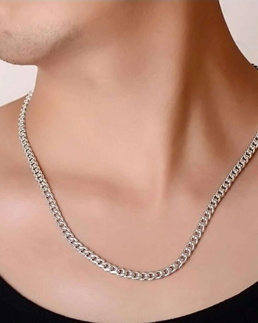 Silver Thin Neck Chain For Men
