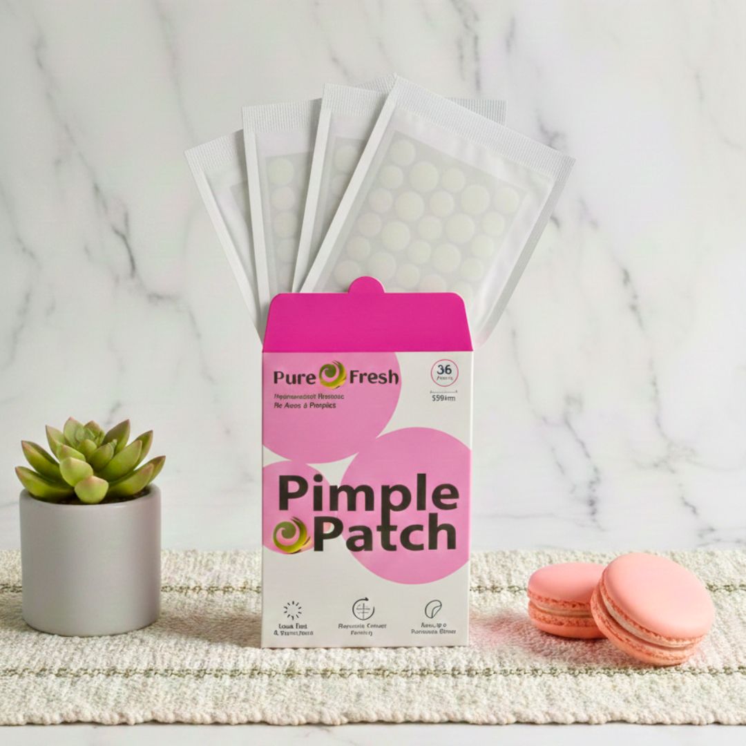 Pure O Fresh Pimple Patch (36 Patches) - New Travel Envelop Pack - Invisible Acne Spot Treatment & Healing Sticker