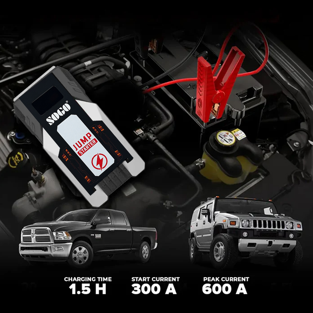 Car Battery Jump Starter, Air Compressor & 6,000mAh Power Bank X6