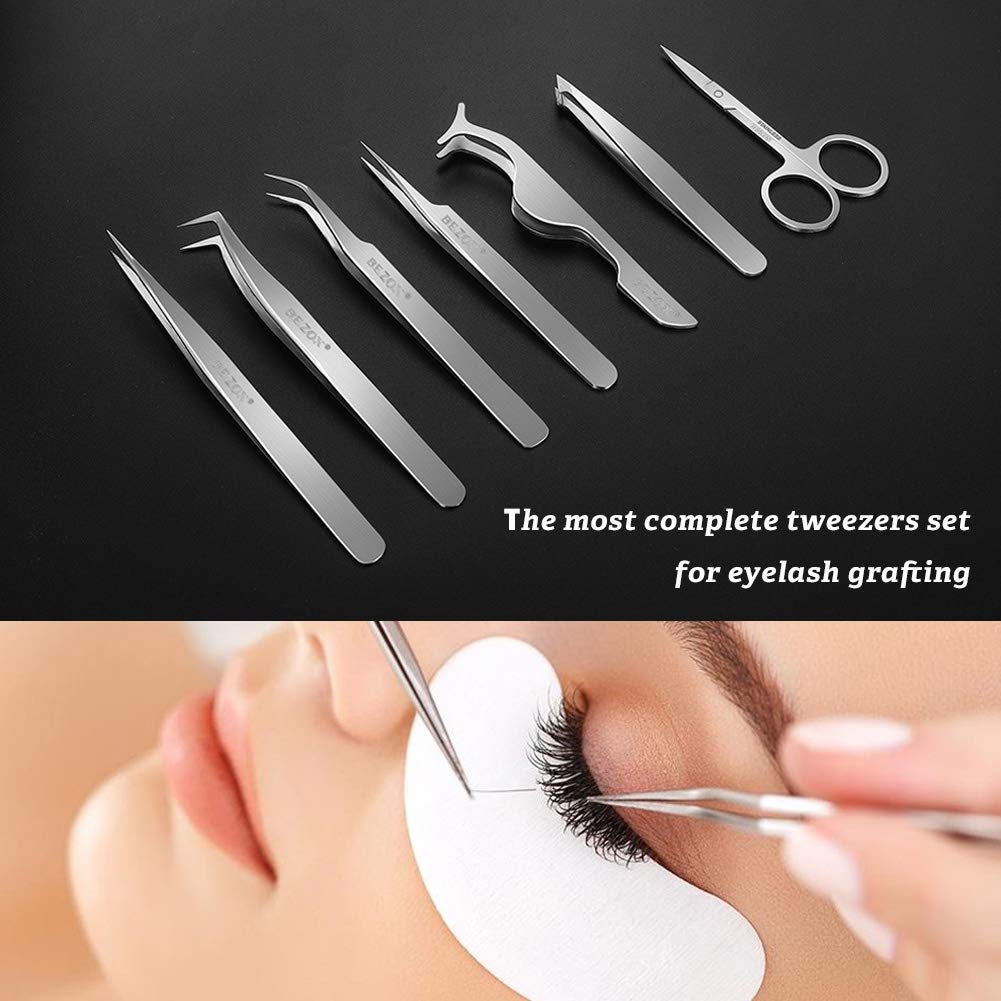 Eyelash Extension Tweezers Kit Professional False Eyelashes Applicator Tools Straight 8999