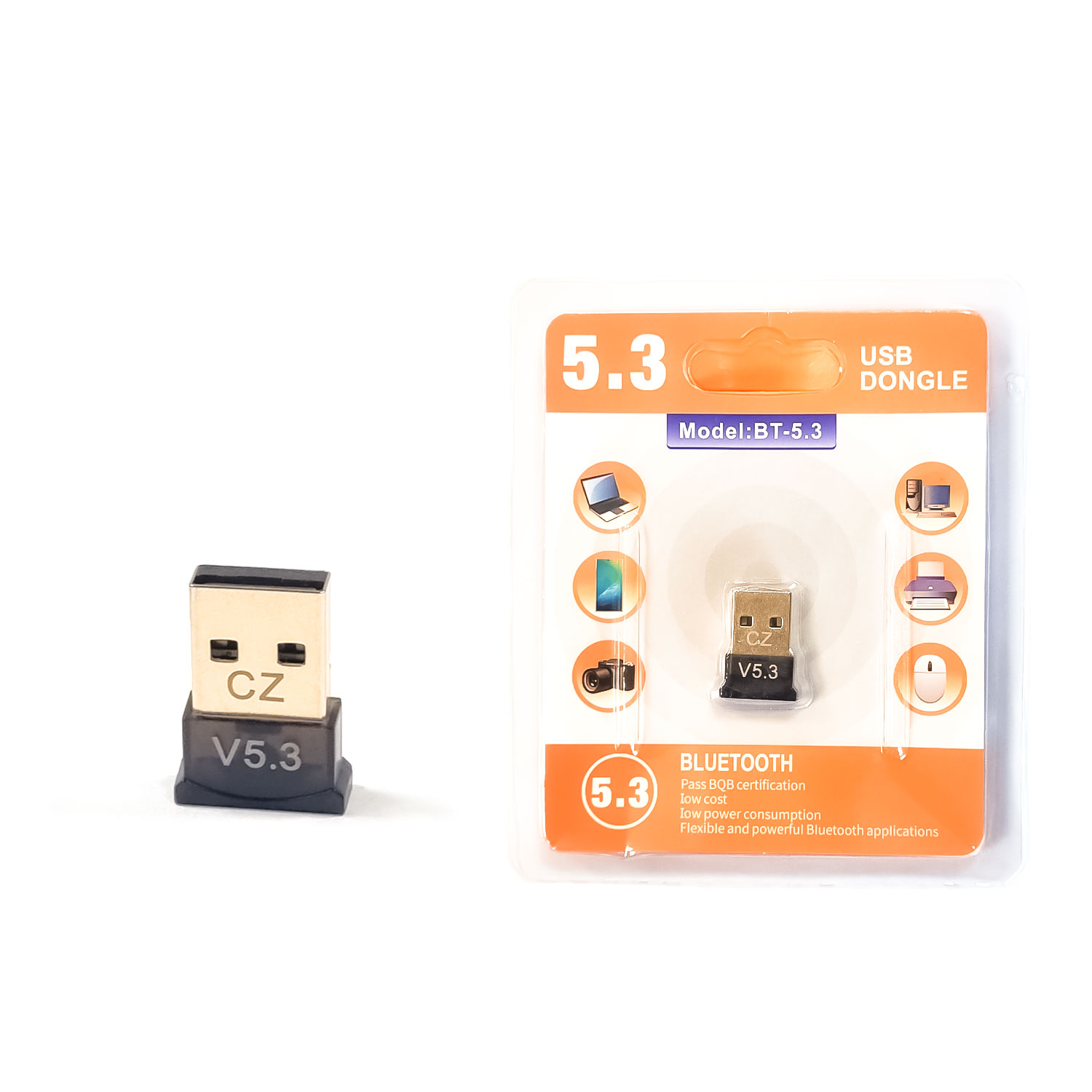 Bluetooth 5.3 Wireless Bluetooth Adapter USB Dongle For Desktop Laptop PC Multi Devices Bluetooth Audio Receiver Transmitter (PLUG AND PLAY)