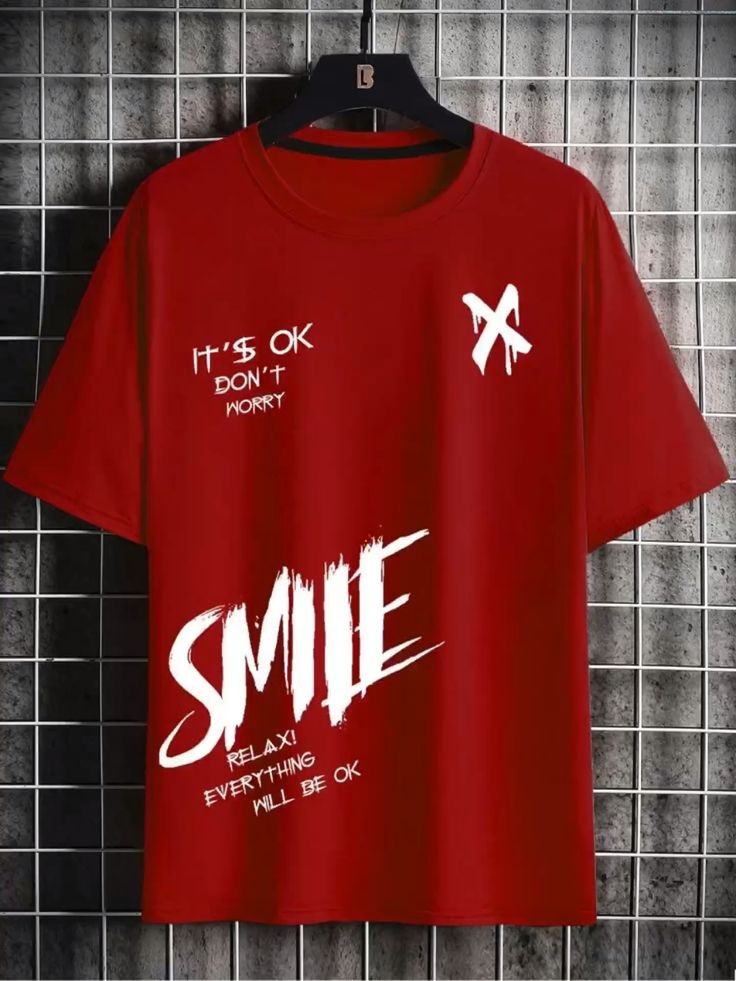 New smile x printed High Quality T Shirt For Boys And Men