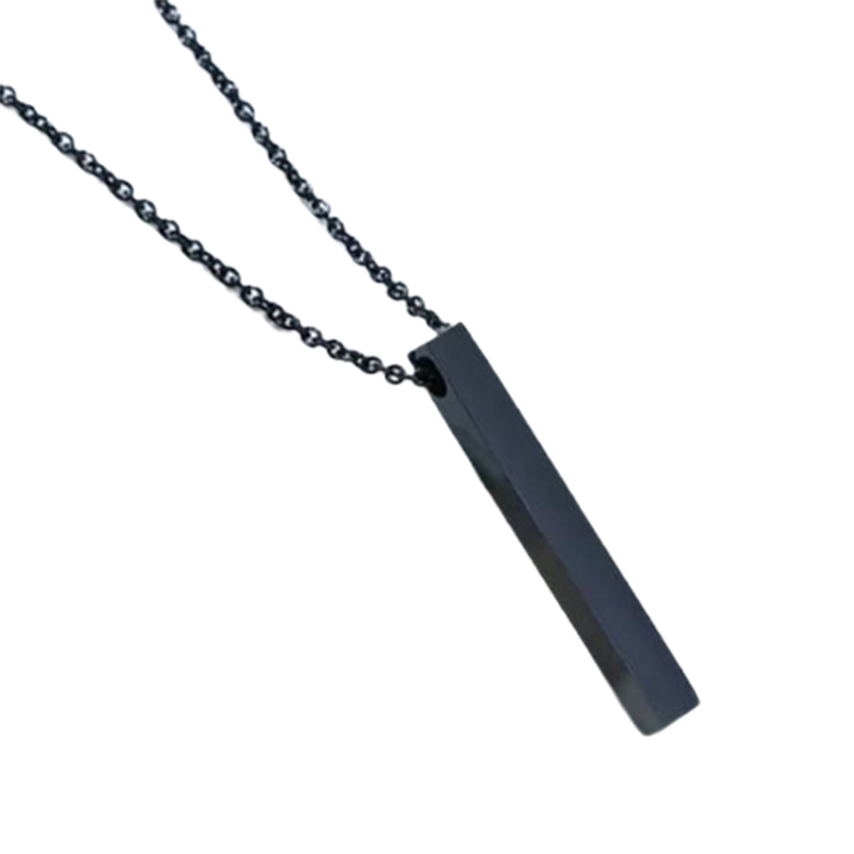 BlACK 100% Pure Stainless Steel Vertical Bar Necklace/Locket/Chain for Men/Boys