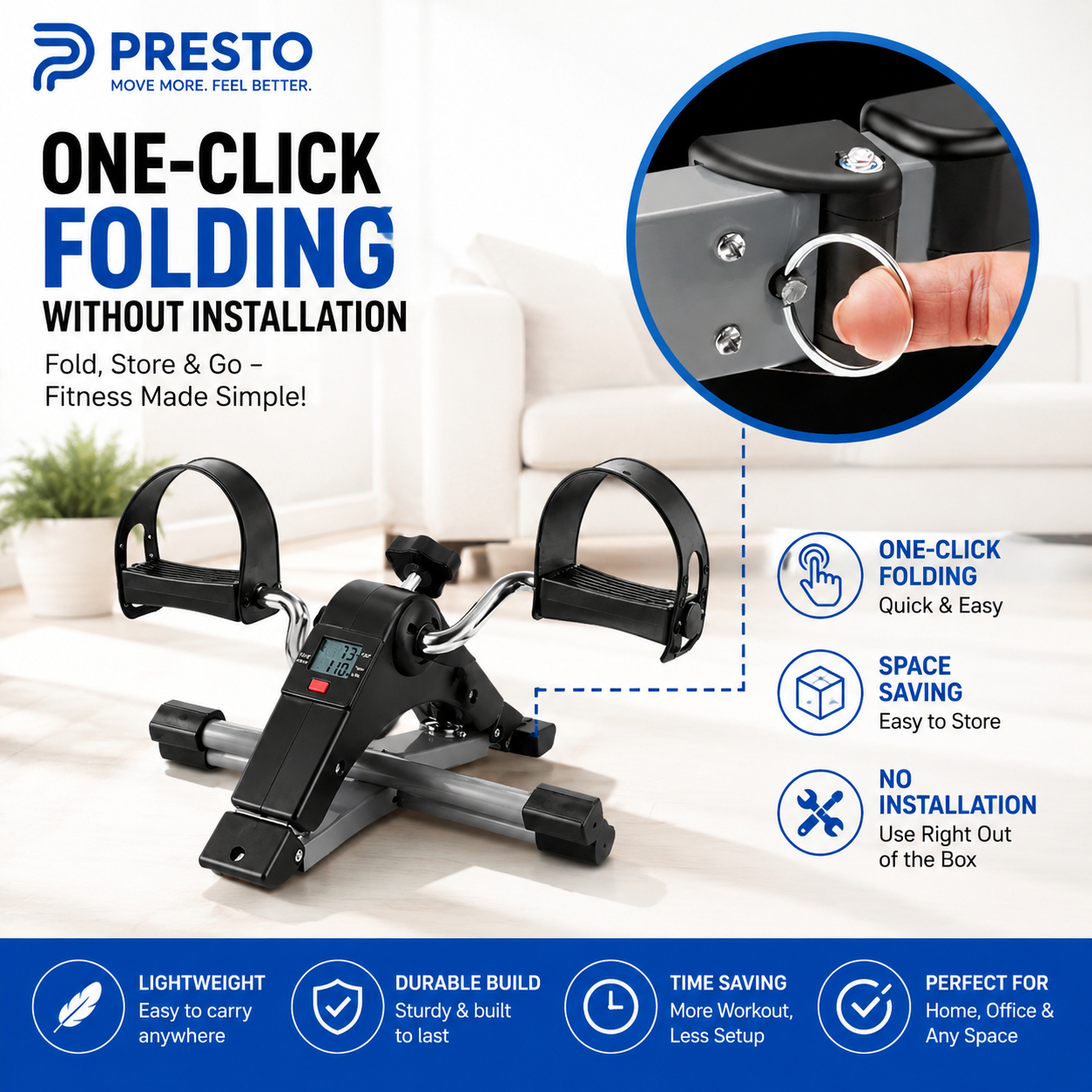 Easy Exerciser Cycle Pedal Machine For Fitness - Cardio Bike