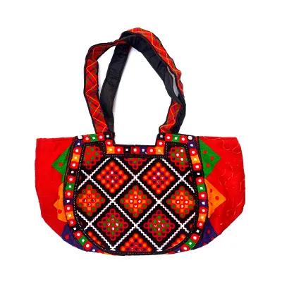 Pakistani Sindhi Fashion Traditional Wear Embroidered Large Purse Shoulder Boho Bag for Adult Females Girls Women Vintage ZENZ