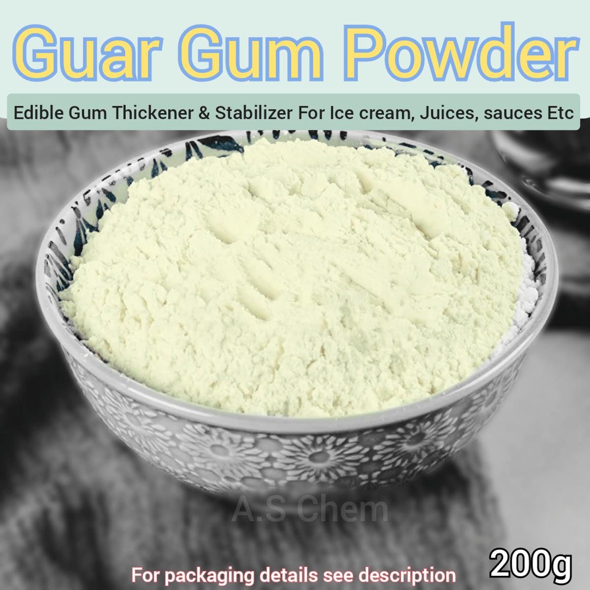 Guar Gum Powder, 200g Edible Gum Thikener and Stabilizer Food Grade