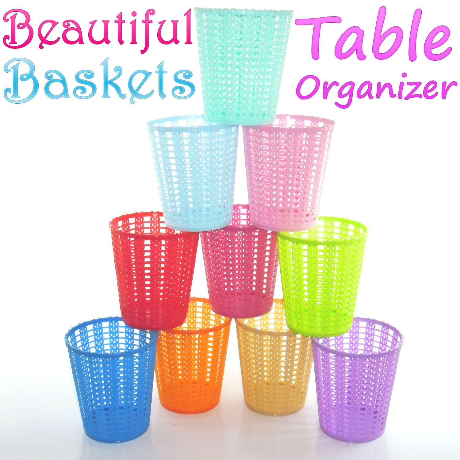 Baskets Table Desk Organizers Holders Kitchen Stationery Kids Bath