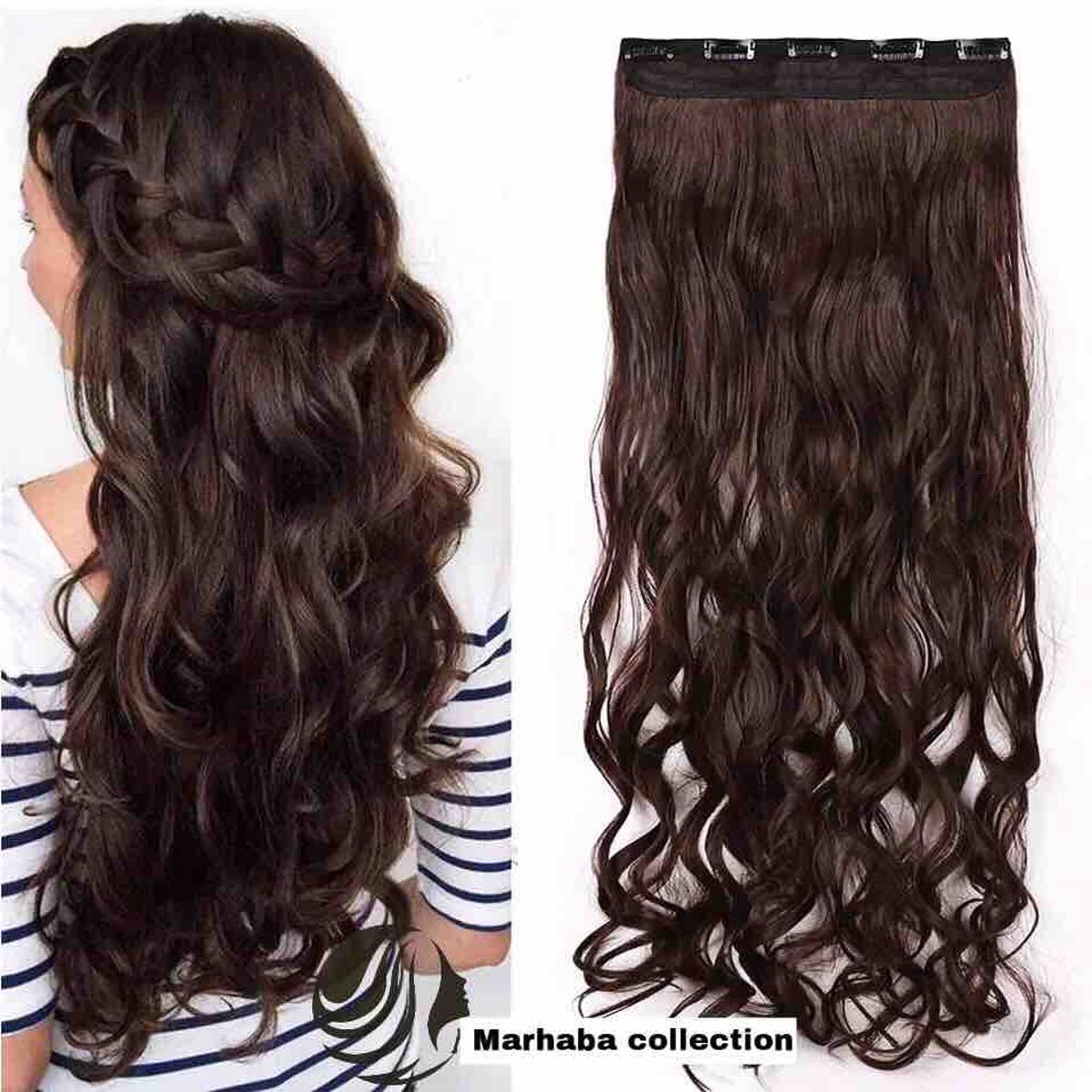 Hair Extension Natural Brown 30 Inch - Curly wig