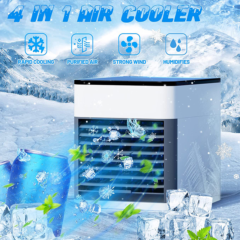 "Mini Evaporative Air Cooler with Ice Tray Portable USB Personal Air