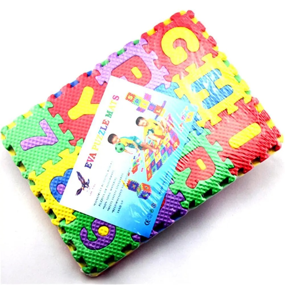 36 Pieces Mini EVA Foam Alphabet Letters Numbers Mat Baby Soft Mat 3D Puzzle Educational Toys for Children