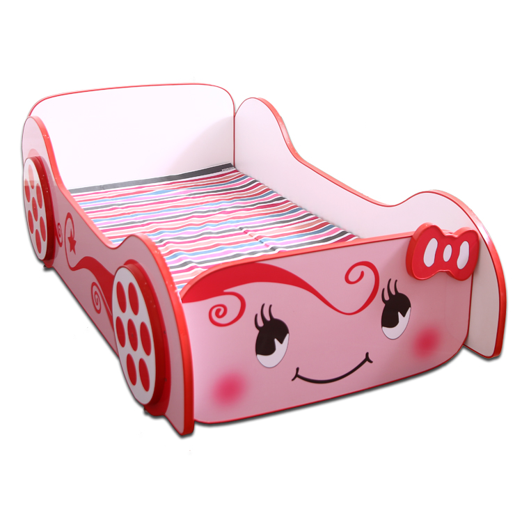 Furnishoo Baby Court Kitty Car Bed - Girls Car Bed - Pink kids Car Bed - Baby Court Size Bed