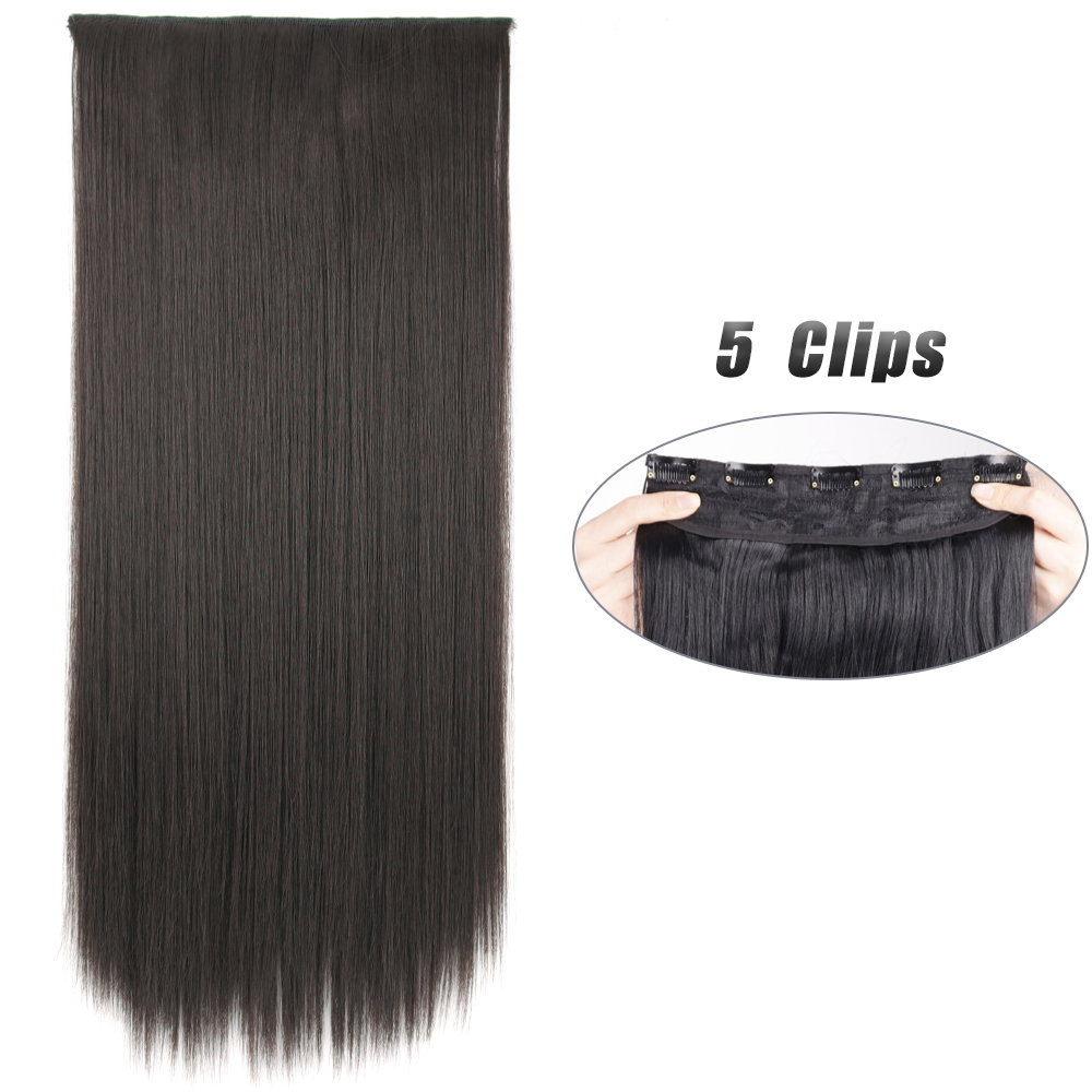 Elegant 5 Clips In Straight Hair Extension