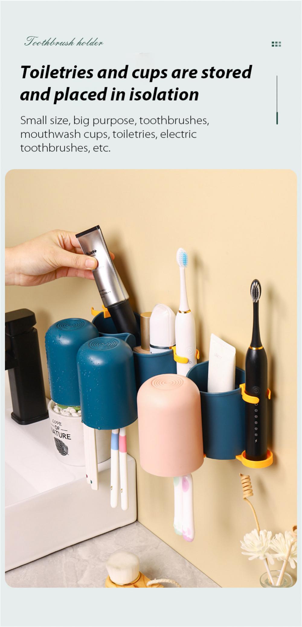 Multifunction Wall Mounted Toothbrush Holder Toothpaste Storage Rack