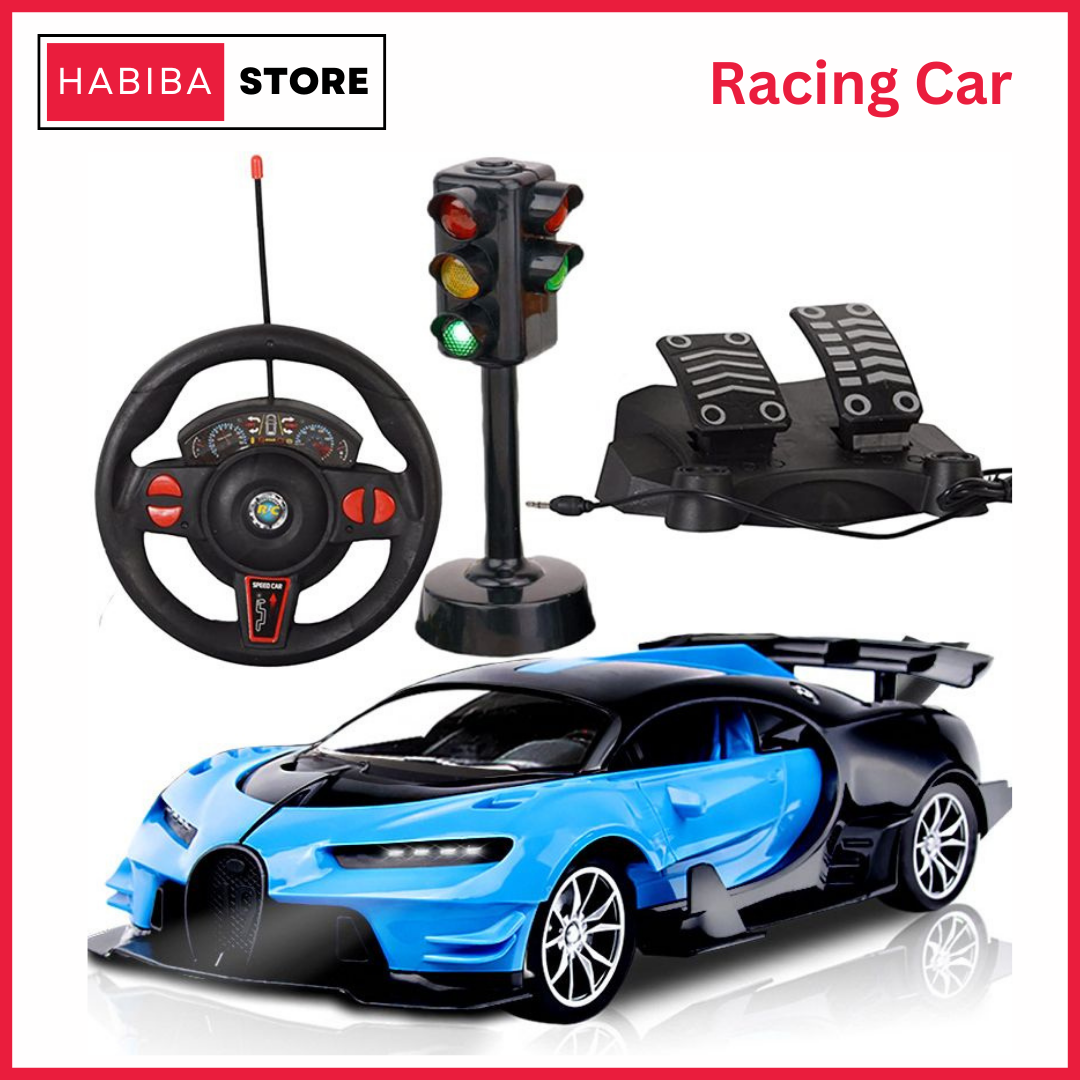 Racing Control SpeedX Car with Traffic Signal | Rechargeable Car Remote Control Car Full Gaming Car with Steering & Pedal Race Brake