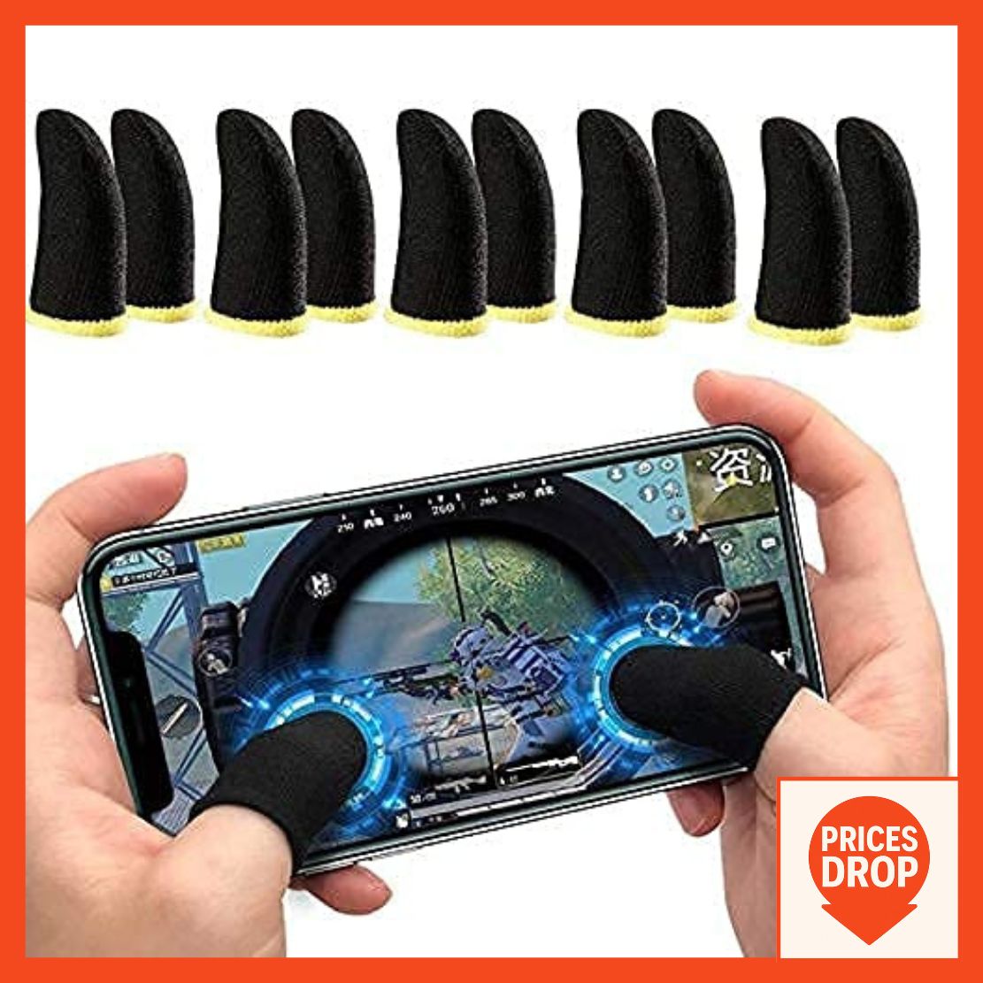 🎮 2 Pairs Gaming Finger Sleeves 1.3 | Thumb Gloves | Mobile Touch Control | Smooth Gameplay | Fast Response | Sweat Proof & Lightweight | Better Accuracy | Gaming Accessories