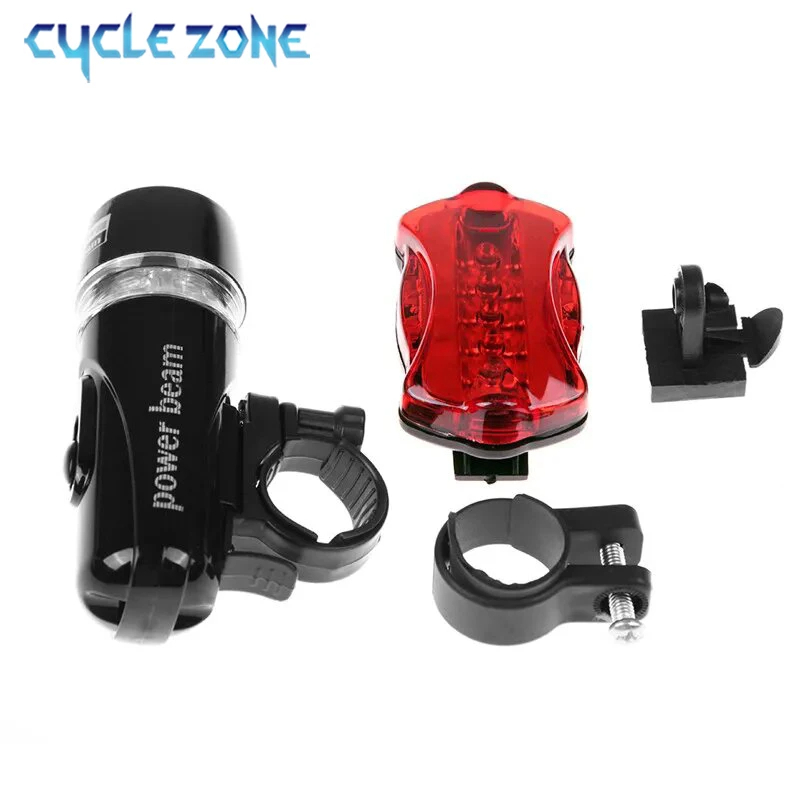 Bicycle Light 5 LED Set Front Headlight Back Taillight MTB Cycling Safety Lamp