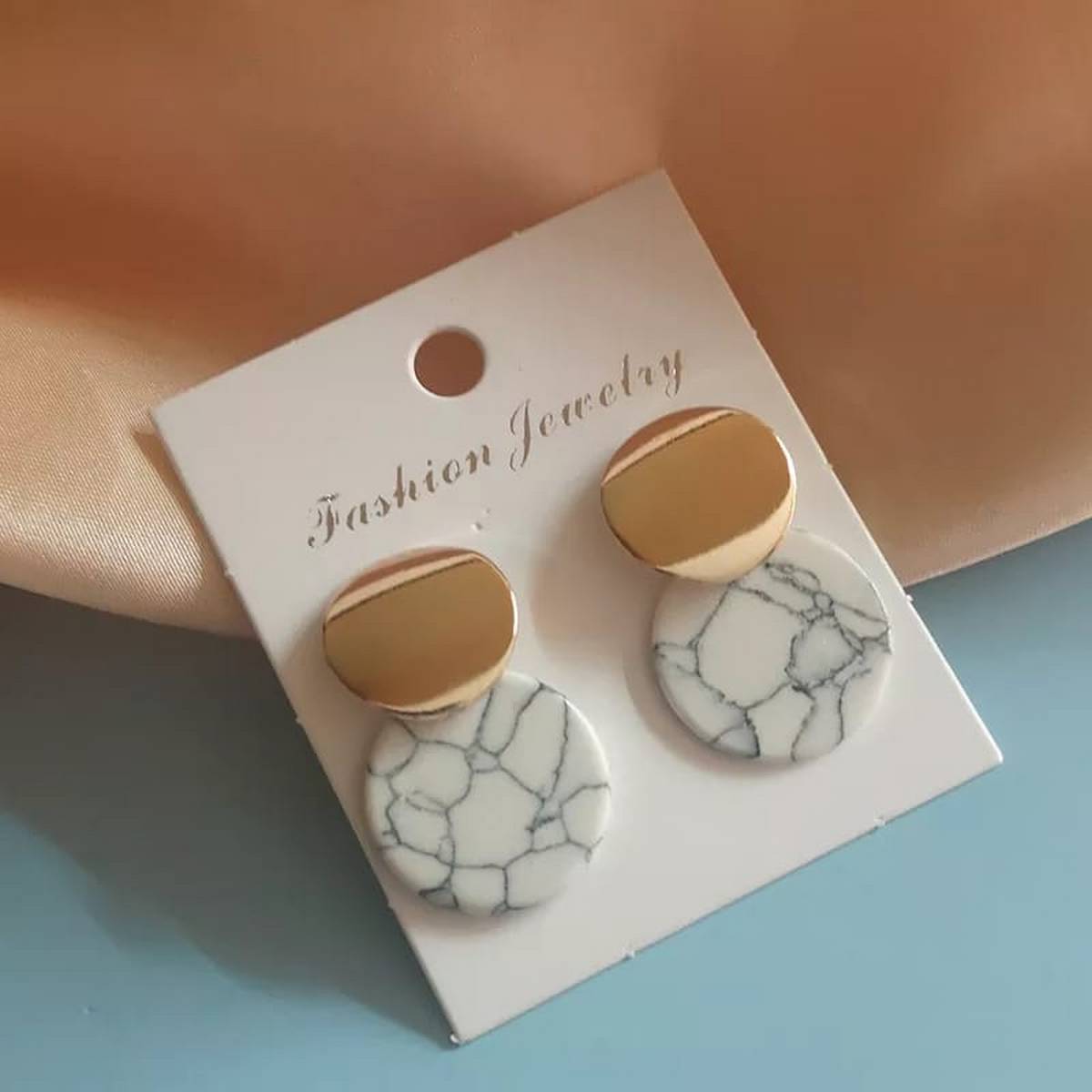 Korean Style White Acrylic Earrings - Stylish earings for girls 2021- Beautiful Earrings for Girls in White - Trendy Earrings 2021 - White Earrings