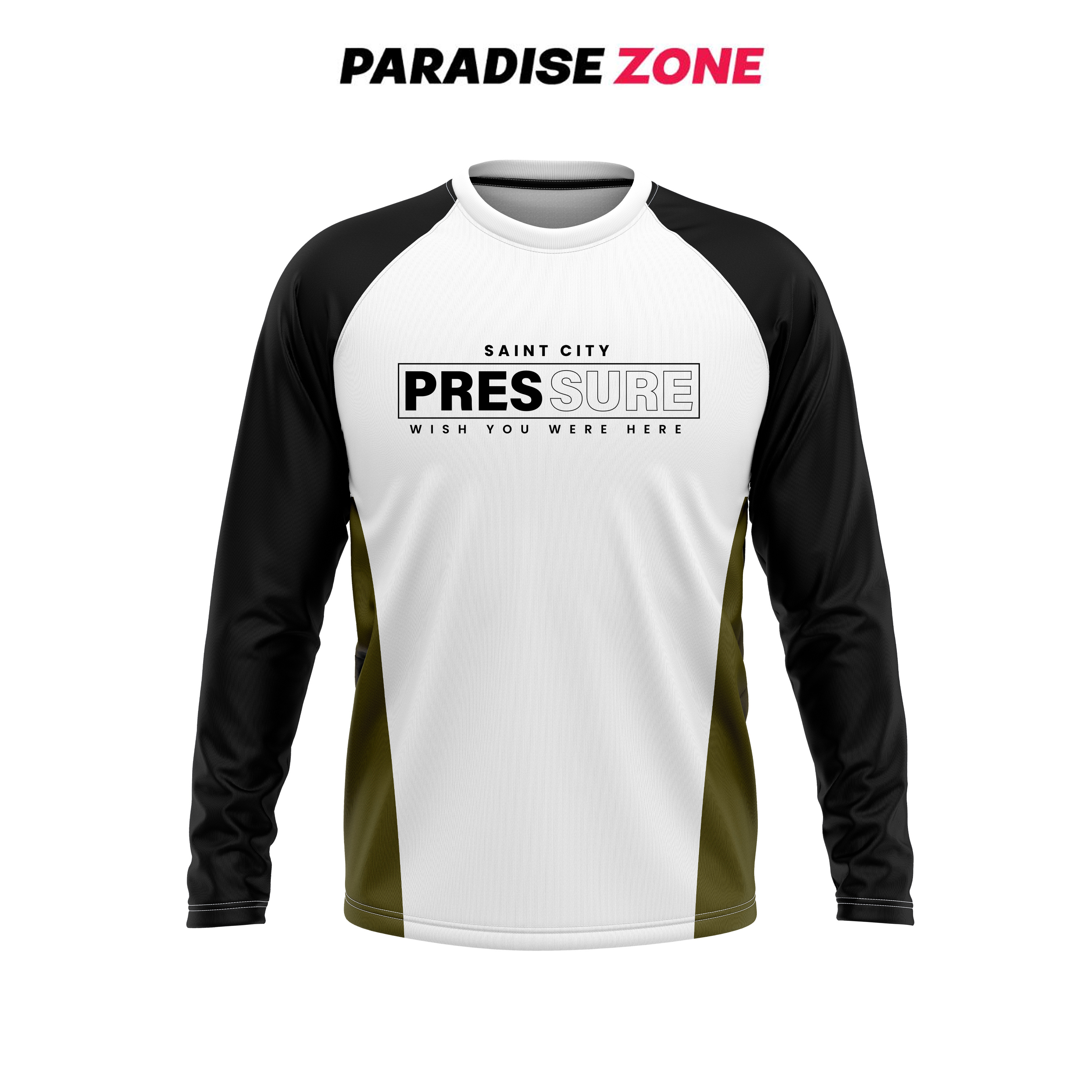 Paradise Zone New Long Sleeve Reglan Side Panel Printed Tshirt For Men