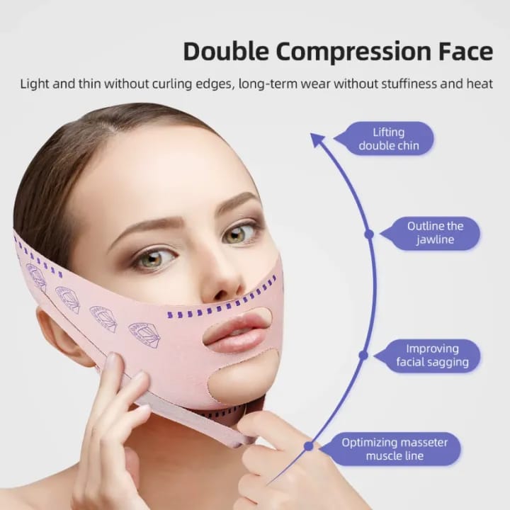 Face Lifting Belt for Women & Girls | V Shape Jawline Slimming Strap | Double Chin Reducer | Anti-Sagging Face Lift Mask | Chin Tightening Band | Facial Slimming & Skin Firming Beauty