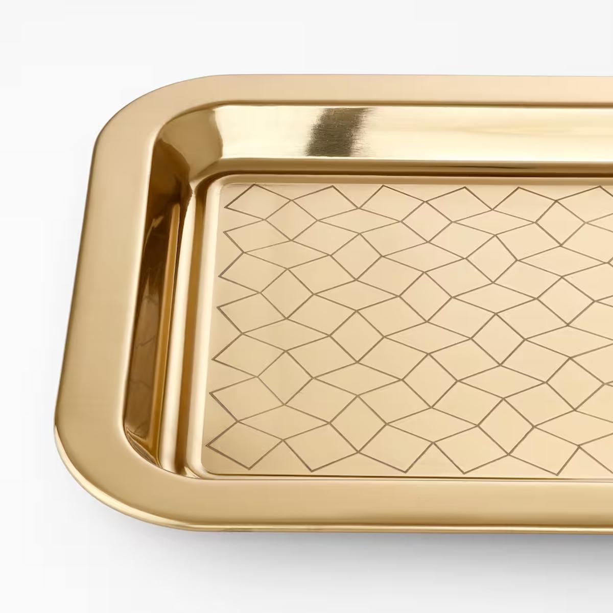 Serving Tray Metal Gold 46x34 cm