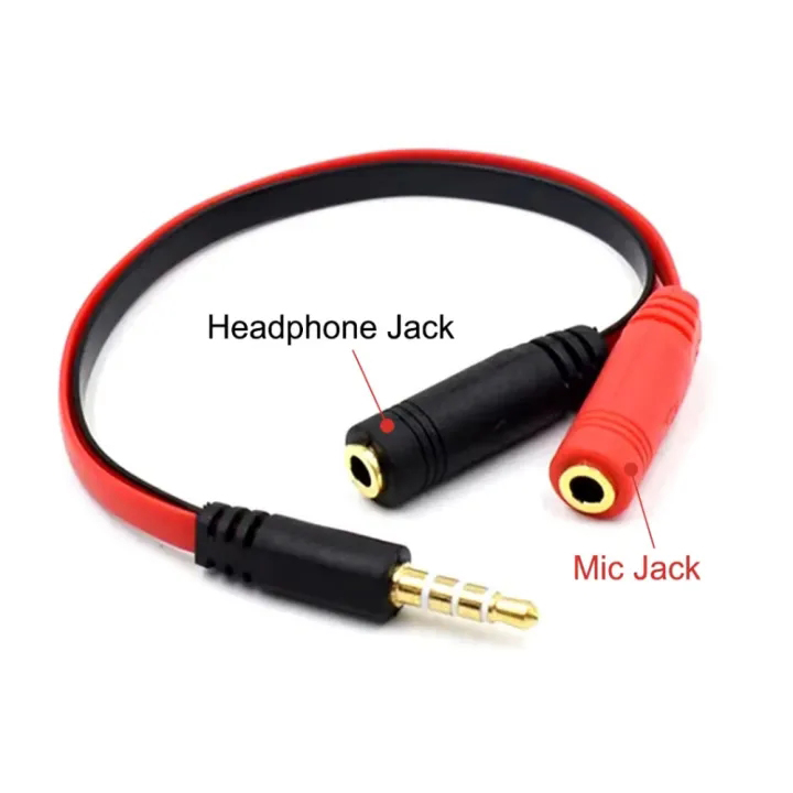 3.5mm Audio Splitter Cable 1 Male to 2 Female Headphone & Mic Adapter Mutual Convertors for PS4,Xbox One S,Tablet,Mobile Phone,PC Gaming Headsets New Version Laptop Black and Red