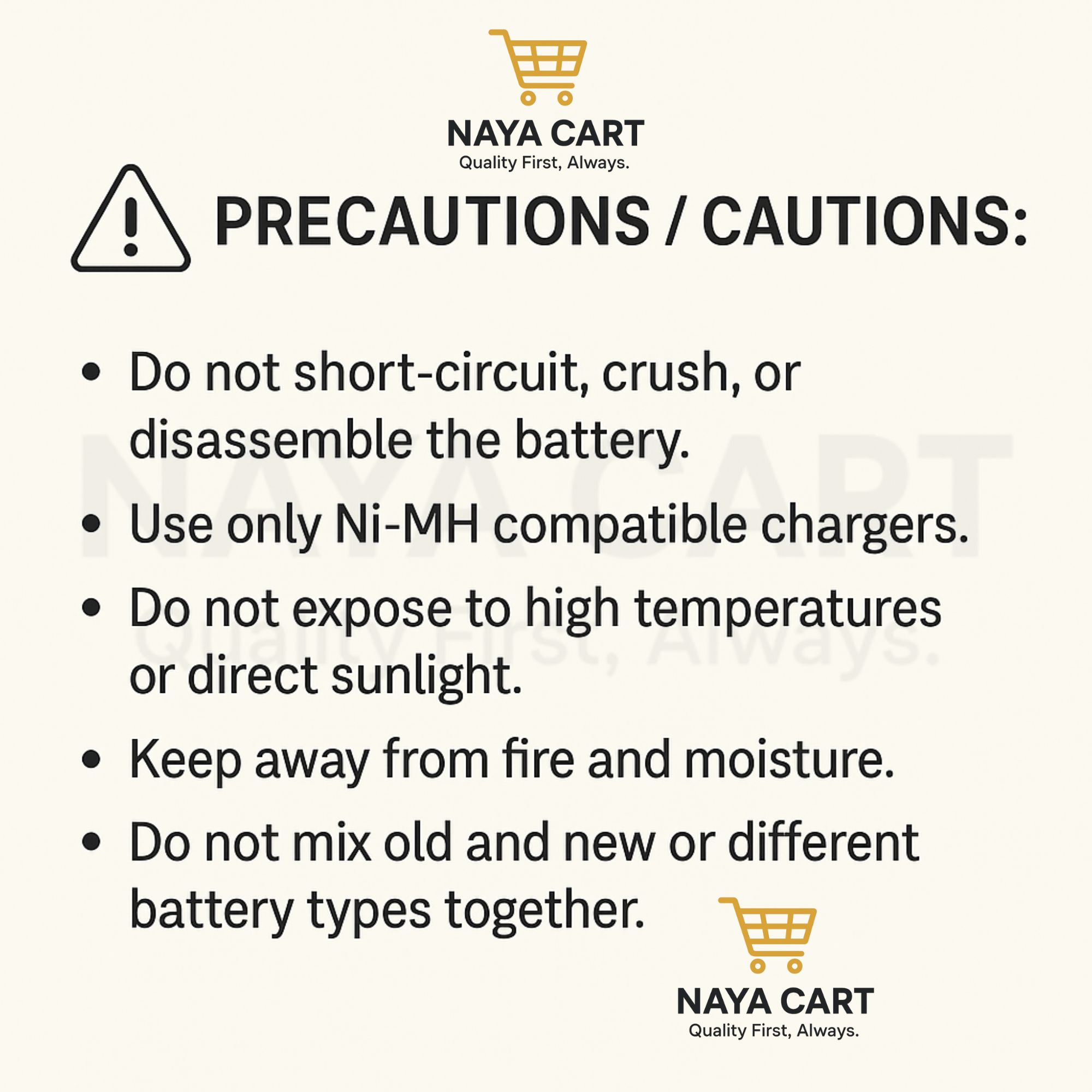 NAYA CART Original Hual Rechargeable Cell AA Size (CLOCK SIZE) | Ni-MH 1.2V Battery Cell | Real 600mAh | Best for Trimmer & Small Electronic Gadgets | Not Suitable for Power Bank or Heavy-Duty Devices