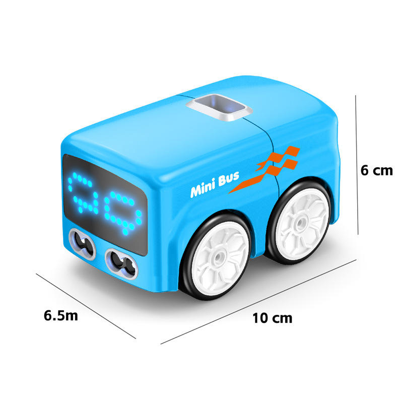 KIDDO KASTLE - Mini RC Intelligent Sensor Stunt Bus | 2.4GHz Remote Control Smart Mini Bus Toy with Object Following, Obstacle Avoidance, Music &amp; Rechargeable Battery | RC Bus for Kids | Blue &amp; White Assorted