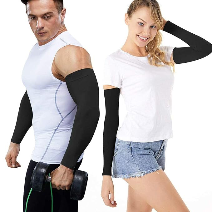 1 Pair of Black Sleeves for Arm Cover for Girls | Arm Sleeves for Men | Sun Protection Sleeves | Sleeves For Arms For Boys | Cricket and Other Sports Sleeves Long Arm Sleeves for Girls